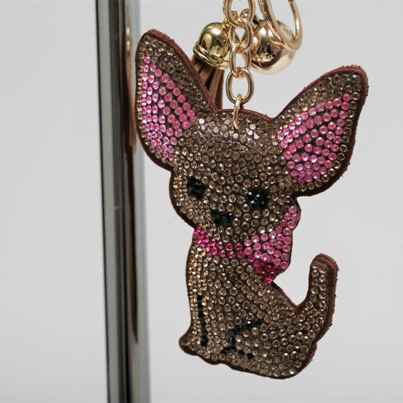 Accessories - Chihuahua Dog Crystal Keychain Bag Accessory